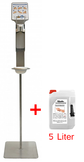Hygienesäule - Automatik (Made in Germany) + 5 L Desinfektionsmittel
