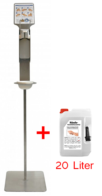 Hygienesäule - Automatik (Made in Germany) + 20 L Desinfektionsmittel